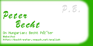 peter becht business card